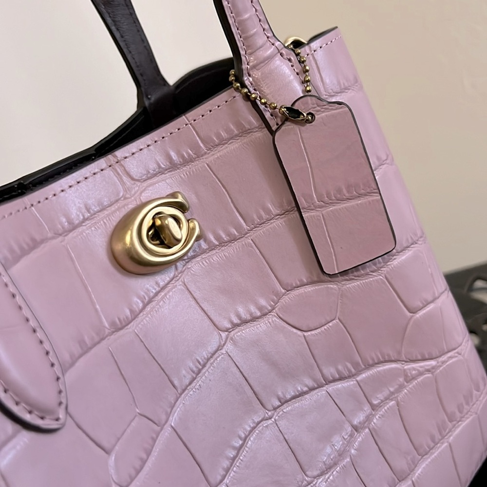 Coach Willow Tote 24 Crocodile Embossed Leather Bag - Picture 8 of 13